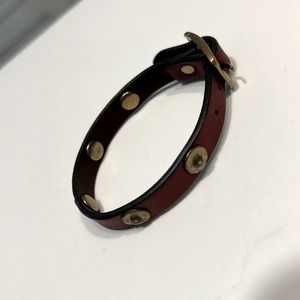 Unisex Frye leather stud wrap cuff bracelet 9”